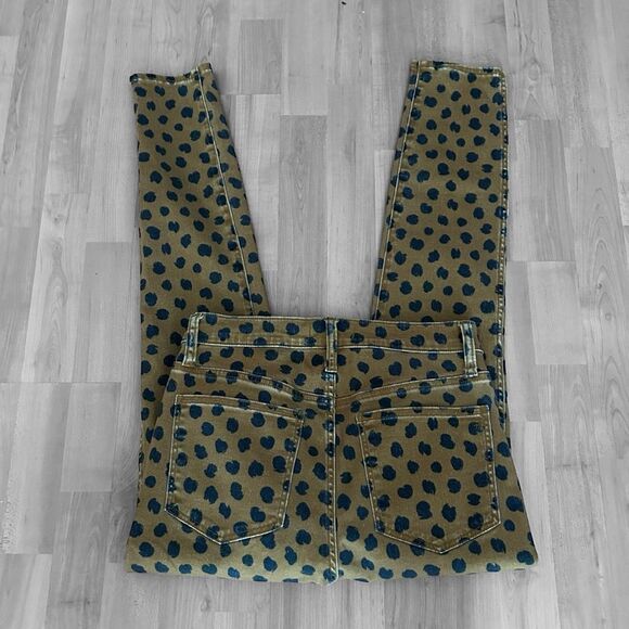 Madewell 10" High Rise Mid-Rise Skinny Jeans Painted Spots Leopard Size 28 - Picture 3 of 7
